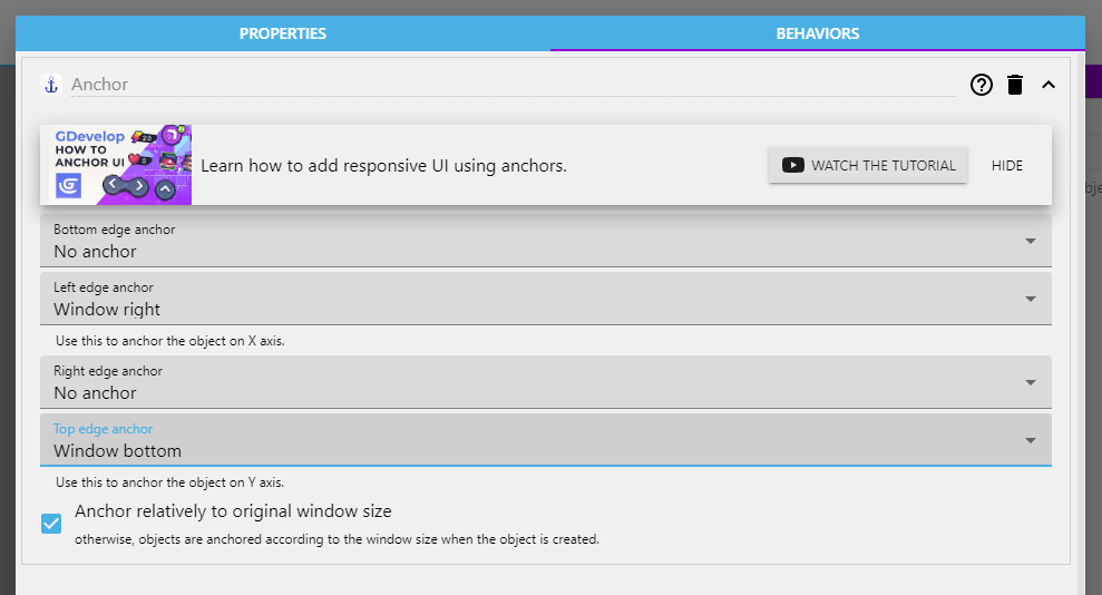 events-based-behaviors - GDevelop documentation