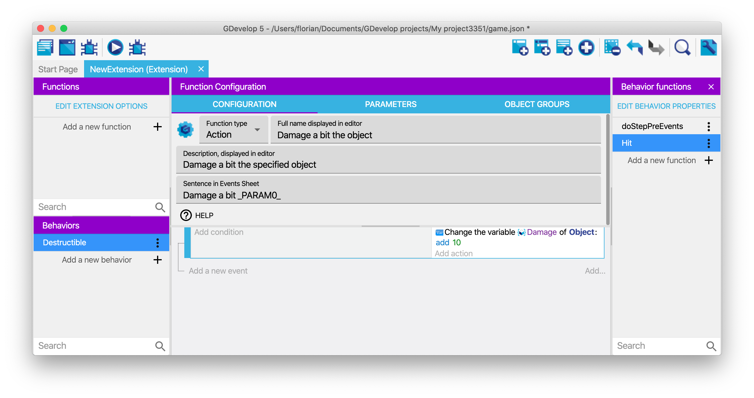 events-based-behaviors - GDevelop documentation