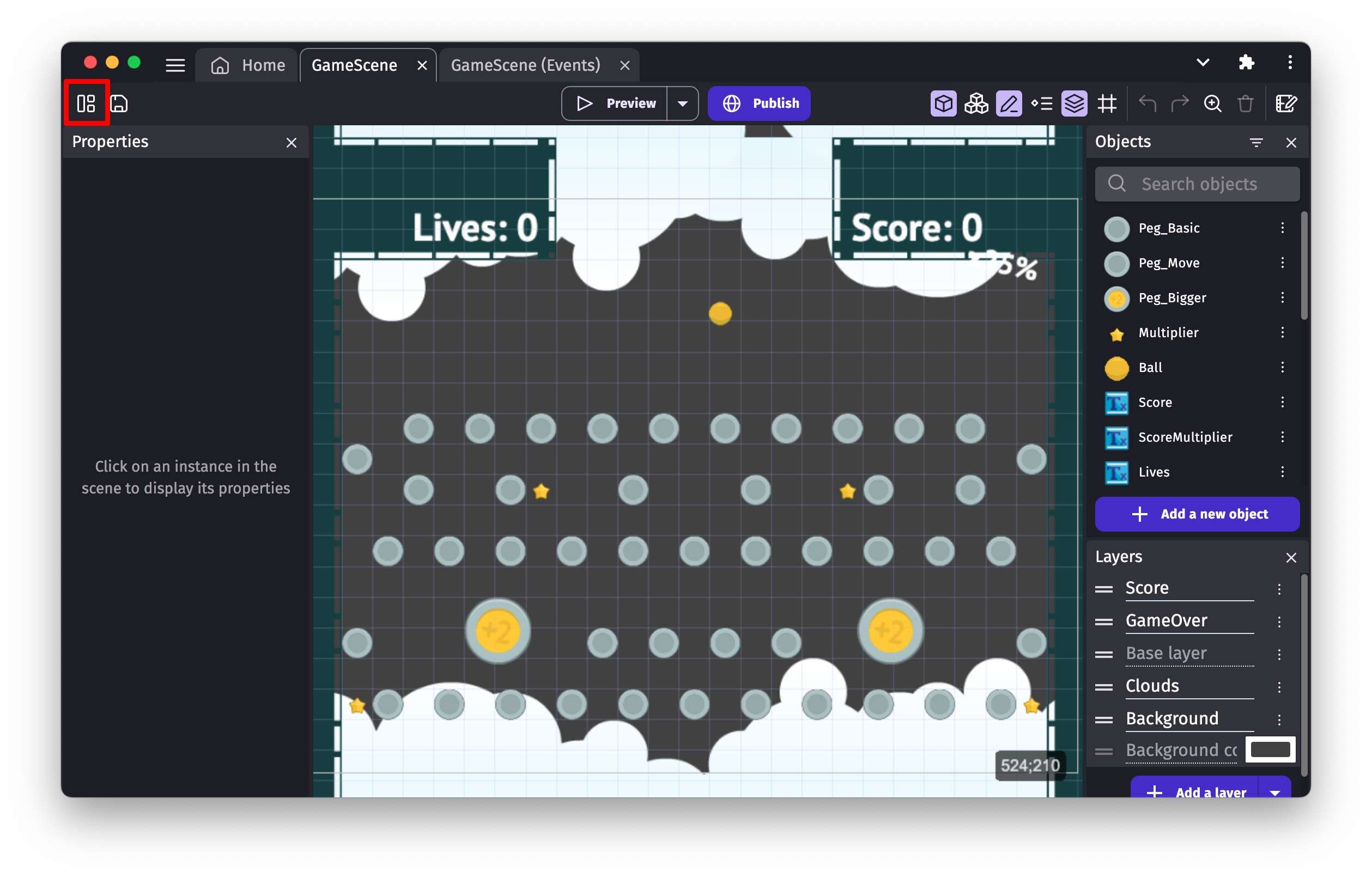 GDevelop interface - Gdevelop5 Tutorial